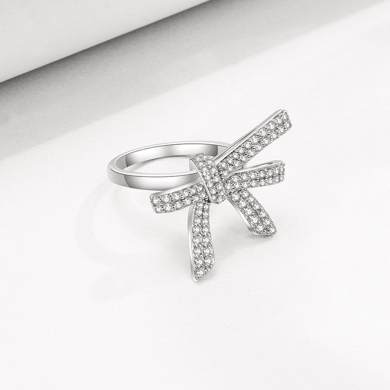 Statement Bow Silver Ring