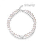 Shimmering Pearl & Silver Layered Bracelet