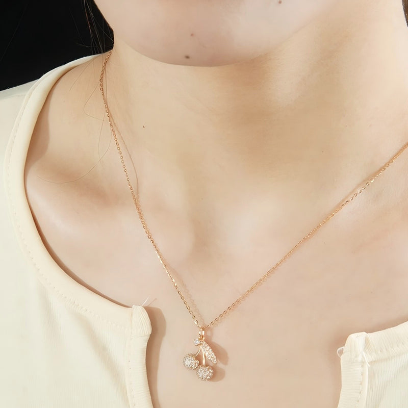 Cherry Charm 925 Silver Necklace