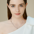 Bee & Heart Two-Tone Hexagon Necklace – Stainless Steel