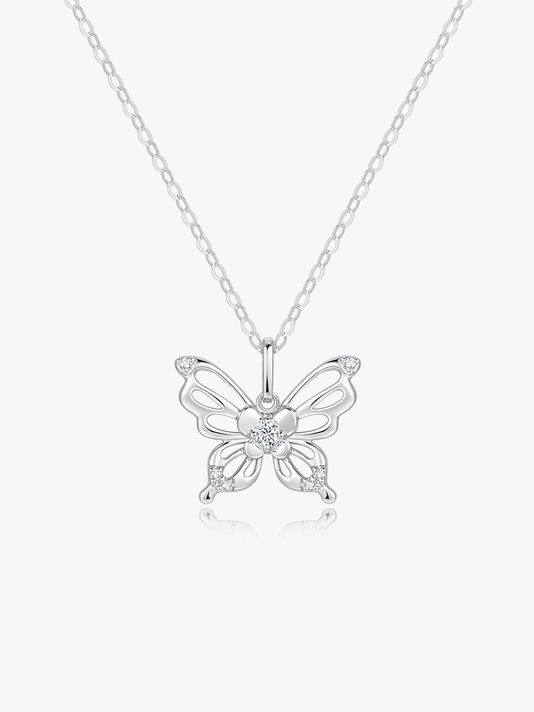 Butterfly Romance Platinum Diamond Necklace