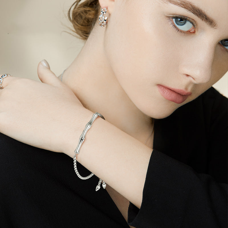 Bamboo Link Bracelet – Stainless Steel