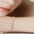Moon & Heart Charm Silver Bracelet