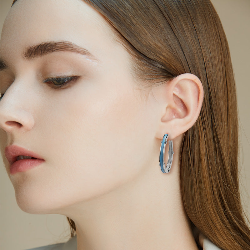 Geometric Hoop Earrings – Stainless Steel