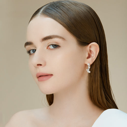 Baroque Pearl & Silver-Tone Stud Earrings