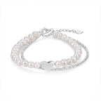 Shimmering Pearl & Silver Layered Bracelet