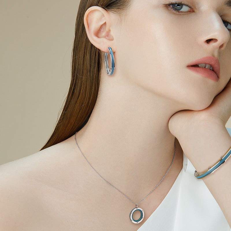 Geometric Hoop Earrings – Stainless Steel