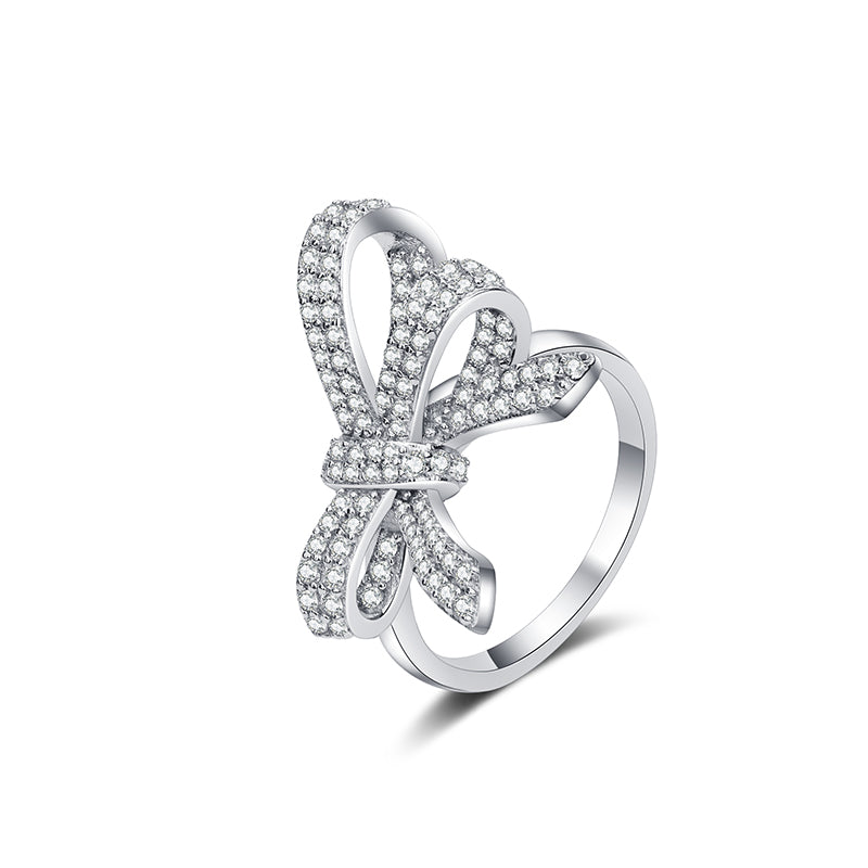 Statement Bow Silver Ring