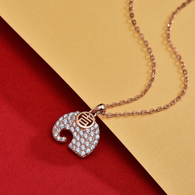 Graceful Elephant 925 Silver Necklace