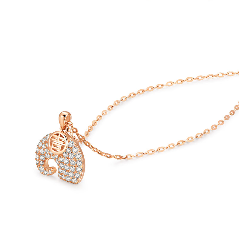 Graceful Elephant 925 Silver Necklace