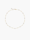Pearl Beaded Gold-Tone Chain Necklace – Silver