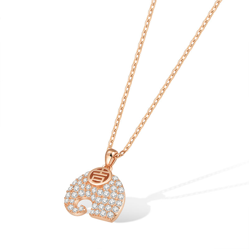 Graceful Elephant 925 Silver Necklace