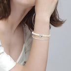 Shimmering Pearl & Silver Layered Bracelet