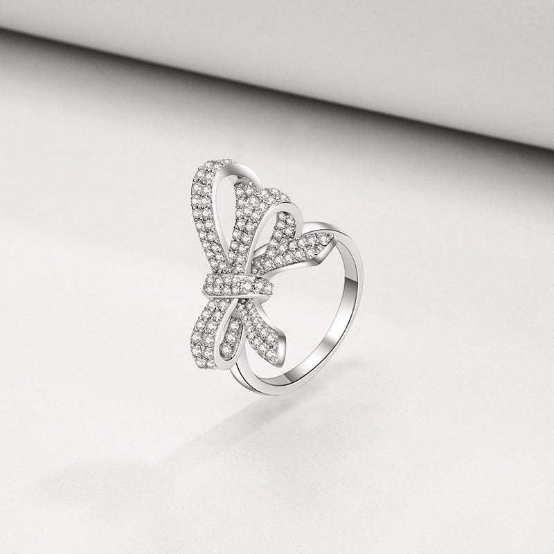 Statement Bow Silver Ring