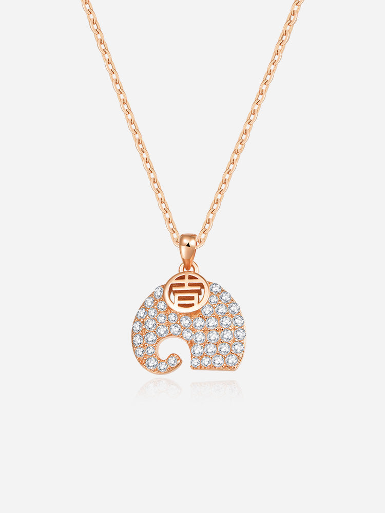 Graceful Elephant 925 Silver Necklace