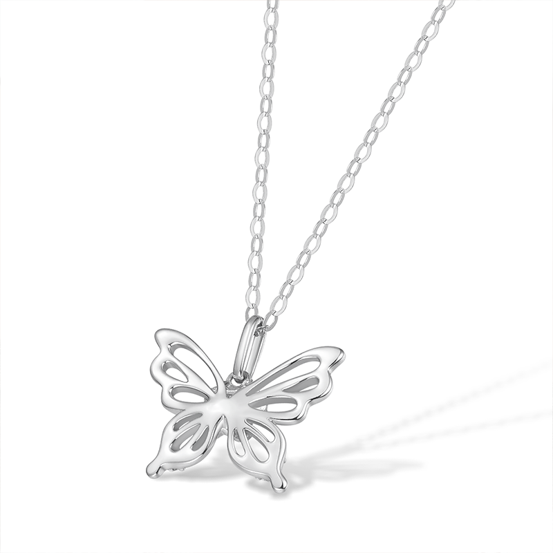 Butterfly Romance Platinum Diamond Necklace
