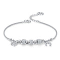 Moon & Heart Charm Silver Bracelet
