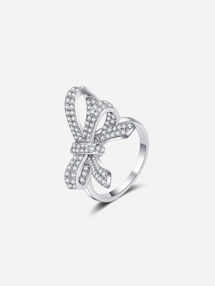 Statement Bow Silver Ring