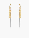 Two-Tone Geometric Chain Drop Earrings – Stainless Steel