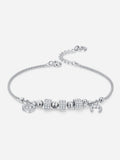 Moon & Heart Charm Silver Bracelet